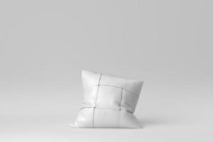 oreiller doux blanc sur fond blanc. notion minimale. rendu 3D. photo