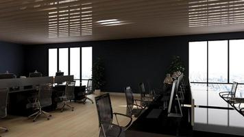 design d'intérieur de bureau moderne en rendu 3d photo