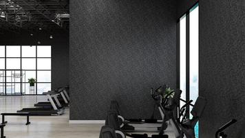 design d'intérieur de salle de sport moderne - concept minimaliste moderne en rendu 3d photo