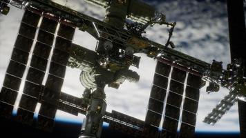 station spatiale internationale sur orbite des éléments de la planète terre fournis par la nasa photo