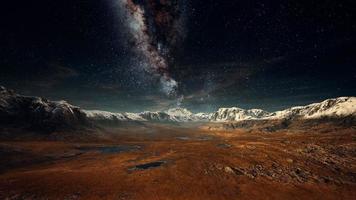 montagne de l'himalaya avec étoile dans la nuit photo