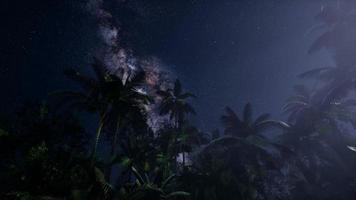 Astro 4k de la galaxie de la voie lactée au-dessus de la forêt tropicale. photo