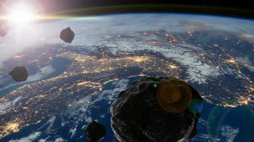 terre et astéroïdes photo