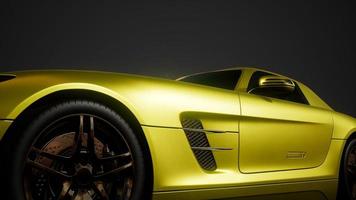 voiture de sport de luxe dans un studio sombre avec des lumières vives photo