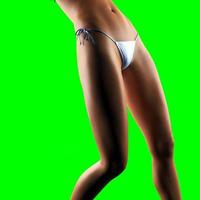 femme sexy sur chromakey amovible vert photo