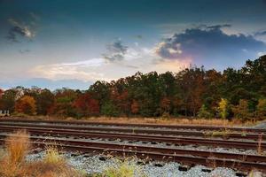 nature d'automne. vue sur le paysage naturel nuageux. photo