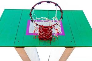 panier de basket en bois photo