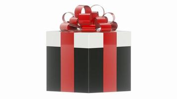 coffret cadeau pour les fêtes de noël et d'anniversaire avec ruban vert métallique en image de vue 3d photo