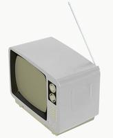 télévision vieux vintage vue isolé fond blanc antenne illustration image 3d photo