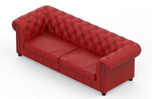 canapé chesterfield rouge luxe isolé illustration 3d photo