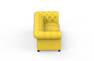 canapé chesterfield jaune isolé luxe illustration 3d photo