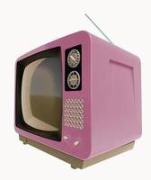 télévision vieux vintage analogique vue isolé blanc fond antenne illustration 3-d image photo
