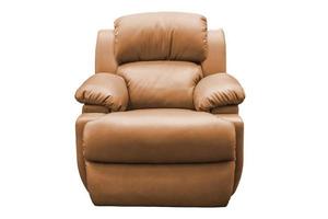 fauteuil en cuir marron.