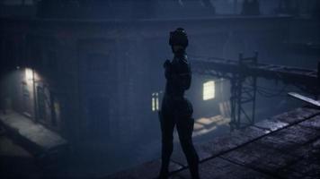 femme dans le style cyberpunk et postapocalypse photo