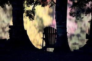 chaises de plage en automne photo