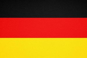 drapeau allemand de l'allemagne imprimé sur la texture du cuir photo
