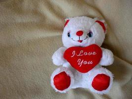 ours en peluche jouet avec coeur d'amour saint valentin photo