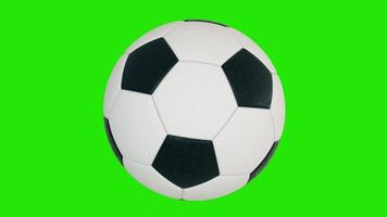 ballon de football sur écran vert clé chroma. illustration 3d photo