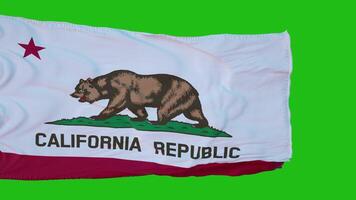 drapeau de la californie sur écran vert. parfait pour votre propre arrière-plan en utilisant un écran vert. rendu 3d photo