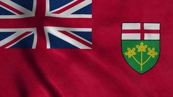 drapeau de l'ontario, ville du canada, agitant au vent. illustration 3d photo