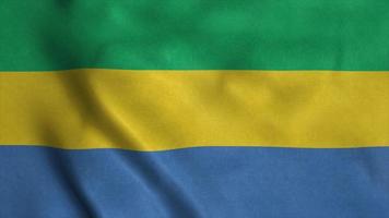 drapeau gabonais flottant au vent. drapeau national du Gabon. rendu 3d photo