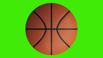 ballon de basket-ball sur un écran vert - arrière-plan chromakey, rendu 3d