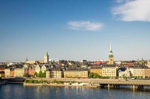 Centralbron pont sur le lac Malaren, Stockholm, Suède photo