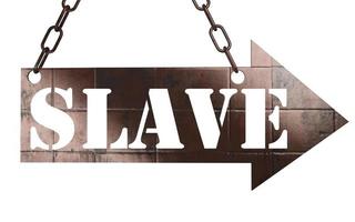 mot esclave sur pointeur métallique photo