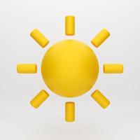 Soleil d'icône de dessin animé 3d pour la présentation du modèle de maquette illustration de rendu 3d infographique photo