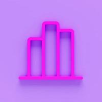 Rendu 3D de l'icône de la barre de statistiques. icône de contour stat linéaire mince isolée sur fond de couleur. signe de statistiques de ligne, symbole pour le web et l'illustration mobile.3d photo