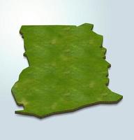 3d carte illustration du ghana photo