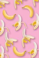 papier peint banane sur fond rose photo