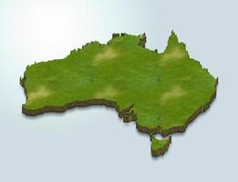 3d carte illustration de l'australie photo