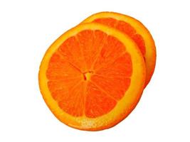 tranche d'orange isolé sur fond blanc photo