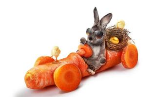 drôle de lapin de Pâques. concept de joyeuses fêtes de pâques. photo