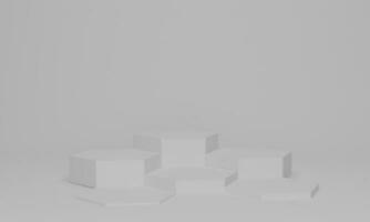 rendu 3D. fond de scène minimale de podium blanc. espace vide pour le produit d'affichage. photo