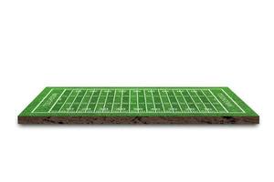terrain de football américain avec motif de ligne isolé sur fond blanc. rendu 3d photo