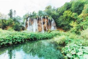 une photo de poissons nageant dans un lac, prise dans le parc national de plitvice en croatie.