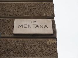 Via mentana plaque de rue photo