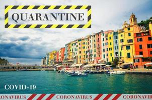 quarantaine en italie. pas de concept de voyage et de verrouillage. photo