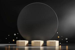 rendu 3d abstrait plate-forme en bois podium présentation du produit toile de fond photo