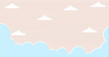 dessin animé abstrait nuages kawaii sur ciel bleu, arrière-plan. concept pour enfants et jardins d'enfants ou présentation