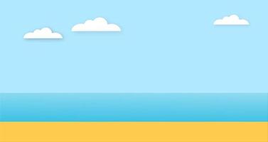 abstrait la mer à l'aube ciel bleu clair avec fond de soleil. graphiques de dessin animé pastel dégradé doux. idées de conceptions ou de présentations pour enfants. pour les brochures de promotion des cartes de voyage photo