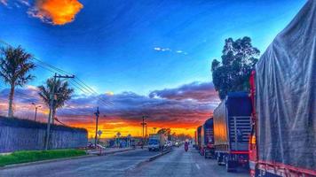 rue, coucher de soleil, ciel photo