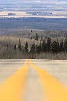 Yellow Linnes Highway Riding Mountain Park Manitoba photo