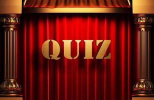 quiz mot d'or sur le rideau rouge photo