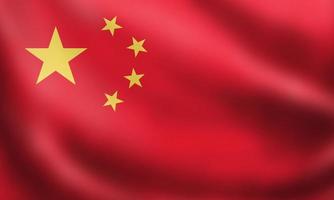 drapeau de la république populaire de chine drapeau rouge cinq étoiles. rendu 3d agitant le drapeau agitant l'image de haute qualité. symbole officiel de l'état chinois du pays. couleurs, tailles et formes originales.