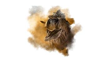 ekrixinatosaurus épitaphe dinosaure sur fond de fumée photo