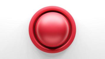 bouton rouge isoler backbround, rendu 3d photo