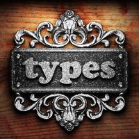 Types mot de fer sur fond de bois photo